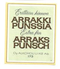 Erittäin hienoa Arrakki Punssia nr173  - viinaetiketti