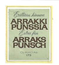 Erittäin hienoa Arrakki Punssia nr173  - viinaetiketti
