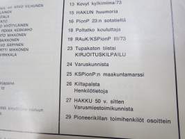 Hakku - Pioneerien lehti 1974 nr 2, Kevyt kylkimiina / 73, RAuk / KSPionP II/73 kurssitiedot, ym.