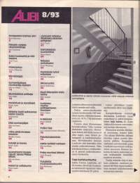 Alibi 1993 N:o 8.  Surmanlaukaus niskaan. Ihmispedon kolmas uhri. Rauli Sillanpää, vasaramurhaaja. Siitoin: Uusnatsismi nousee rajusti.