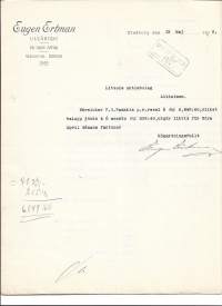 Eugen Ertman Uleåborg Oulu 1926 - firmalomake