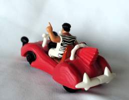 Vintage Flinstones car  1993 (Kiviset ja Soraset ) 12x5x6 cm - leluauto muovia