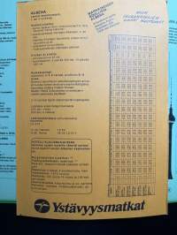 Ystävyysmatkat talvi-kevät 1988/89 lomaopas -matkaesitekirja
