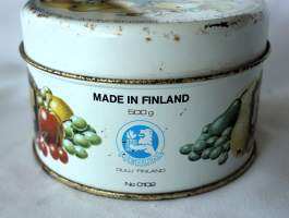 Fruit Monpensiers nr 0102  , tyhjä tuotepakkaus 12x8 cm peltiä