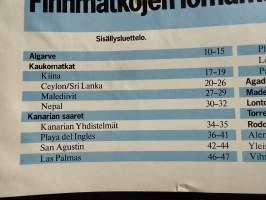 Finnmatkat syksy-talvi-kevät 1985/86 -matkaesite