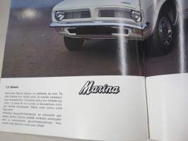 Morris Marina 1.3 Coupé, 1.8 Coupé, 1.8. 1.8 TC Coupé, 1.3 Saloon, 1.8 Saloon, 1.8 TC Saloon 1972 -myyntiesite / sales brochure