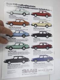 Saab 900 19?? -myyntiesite / sales brochure
