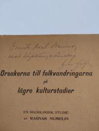 Orsakerna till folkvandringarna på lägre kulturstadier - en sociologisk studie (tekijän omiste)