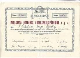 Mellersta Gotlands Andelsmejeriförening 1912Visby Ruotsi- osakekirja