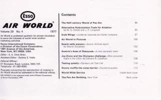 ESSO Air World 1977 vol. 29 N:o 4.  Pan Am - puoli vuosisataa ilmailun historiaa. Katso muut artikkelit kuvista.