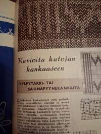 Kotiliesi N:o 21, 1955.Kansantajuisia kirjoituksia ja  ohjeita ruuasta, lasten asioihin, säilytys tiloista ompeluohjeisiin. Sivuja 56