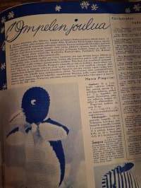 Kotiliesi N:o 21, 1955.Kansantajuisia kirjoituksia ja  ohjeita ruuasta, lasten asioihin, säilytys tiloista ompeluohjeisiin. Sivuja 56