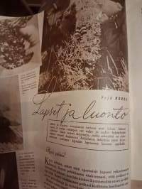 Kotiliesi N:o 15-16 1946.Aino Sibeliuksesta Kodin vaikutuksesta mielialaan, säilöntä ohjeista sen ajan mainoksiin. Sivuja 45.