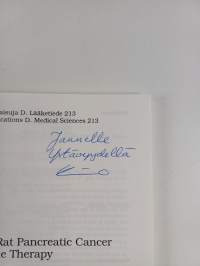 Experimental rat pancreatic cancer model and gene therapy (signeerattu, tekijän omiste)
