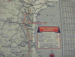 Gulf Oil western United States Info Map -huoltoasemaketjun USA:ssa jakama tiekartta