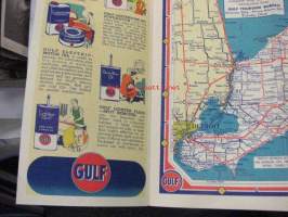 Gulf Oil Ontario, Quebec Info Map -huoltoasemaketjun USA:ssa jakama tiekartta