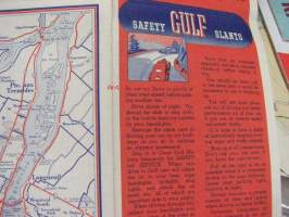 Gulf Oil Ontario, Quebec Info Map -huoltoasemaketjun USA:ssa jakama tiekartta