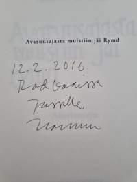 Avaruusajasta muistiin jäi rymd (signeerattu, tekijän omiste)