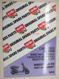 Aprilia Amico 50-92 CAT-LX-Sport spare parts catalog -varaosaluettelo englanniksi