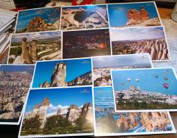 Postikortteja 60 kpl - Kulkemattomia, uusia. Kiina 21 kpl, Cappadocia 11, Puolanka, onnittelukortteja, Sao Paolo, Langkawi, maisemakortteja