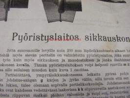 Sikkaus-, pertteli- ja langansisäänpanokoneota läkkitöihin (Peltitöihin) P. Sidorow Oy -myyntiesite