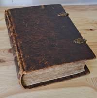 Illustrerad folk-bibel det är all den heliga skrift, gamla och nya testamentet : med 532 i texten intryckta afbildningarRaamattu J W Liljas förlag Åbo nahkakannet