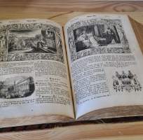 Illustrerad folk-bibel det är all den heliga skrift, gamla och nya testamentet : med 532 i texten intryckta afbildningarRaamattu J W Liljas förlag Åbo nahkakannet