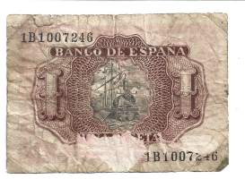 Espania 1 Peseta 1953 - seteli