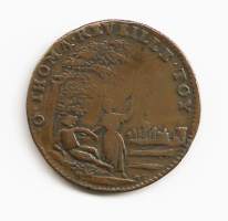 Euroopan keskiaikainen Alankomaiden tasavalta Alankomaat 1672 Copper &quot;Marche a Moy La Violete&quot; - poletti 25 mm