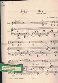 Syksy Laulusarja Op. 68 Höst Sångserie