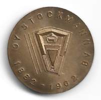 Stockmann mitali  1862.1962 (Wäinö Aaltonen) taidemitali  22 mm