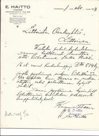 E Haitto Tampere 1924 - firmalomake