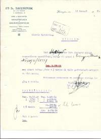 Fa S Skurnik Helsingfors 1926 - firmalomake
