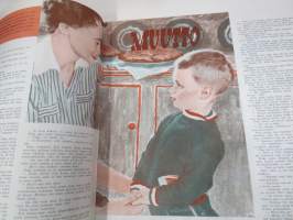 Me Naiset 1955 nr 7, Miss eurooppa Inga-Britt söderberg, Taiteilijakoti Yki &amp; Leena Nummi Lauttasaari, Anneli Sauli, Lemmikkilapsi?, Farmaseutti Annuli Holma...