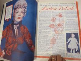 Me Naiset 1953 nr 12, Turun ensimmäinen nainen Helvi Pellinen, Pikku naisen ongelma, Tukkalinjat, Marlene Dietrich, Yöpaitoja, ym.