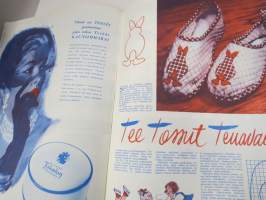 Me Naiset 1953 nr 12, Turun ensimmäinen nainen Helvi Pellinen, Pikku naisen ongelma, Tukkalinjat, Marlene Dietrich, Yöpaitoja, ym.