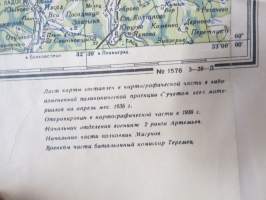 Генералный Штаб РККА, НВ. Ладога, Кякисалми Р-36-В, sodanaikainen kartta - Karjala-Laatokka-Käkisalmi, merkintä kynällä &quot;Luutnantti Lundstedt&quot; -sotasaaliskartta