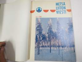 Metsäliiton viesti 1963 -sidottu vuosikerta, mm. koneellistumista, tuotantolaitoksia, moottorisahamainoksia, Kontio-Sisu AHT-51 ym.