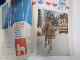 Metsäliiton viesti 1963 -sidottu vuosikerta, mm. koneellistumista, tuotantolaitoksia, moottorisahamainoksia, Kontio-Sisu AHT-51 ym.