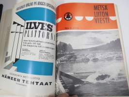 Metsäliiton viesti 1963 -sidottu vuosikerta, mm. koneellistumista, tuotantolaitoksia, moottorisahamainoksia, Kontio-Sisu AHT-51 ym.