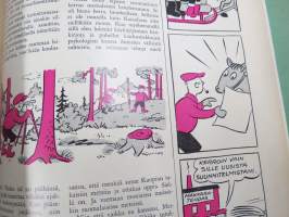Metsäliiton viesti 1963 -sidottu vuosikerta, mm. koneellistumista, tuotantolaitoksia, moottorisahamainoksia, Kontio-Sisu AHT-51 ym.
