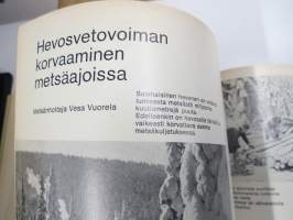 Metsäliiton viesti 1963 -sidottu vuosikerta, mm. koneellistumista, tuotantolaitoksia, moottorisahamainoksia, Kontio-Sisu AHT-51 ym.