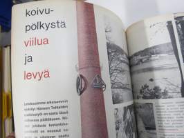 Metsäliiton viesti 1963 -sidottu vuosikerta, mm. koneellistumista, tuotantolaitoksia, moottorisahamainoksia, Kontio-Sisu AHT-51 ym.