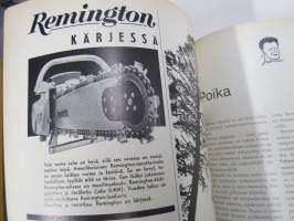 Metsäliiton viesti 1963 -sidottu vuosikerta, mm. koneellistumista, tuotantolaitoksia, moottorisahamainoksia, Kontio-Sisu AHT-51 ym.