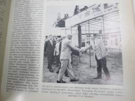 Metsäliiton viesti 1963 -sidottu vuosikerta, mm. koneellistumista, tuotantolaitoksia, moottorisahamainoksia, Kontio-Sisu AHT-51 ym.