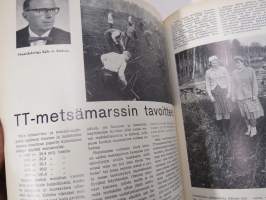 Metsäliiton viesti 1963 -sidottu vuosikerta, mm. koneellistumista, tuotantolaitoksia, moottorisahamainoksia, Kontio-Sisu AHT-51 ym.