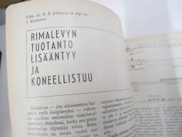 Metsäliiton viesti 1963 -sidottu vuosikerta, mm. koneellistumista, tuotantolaitoksia, moottorisahamainoksia, Kontio-Sisu AHT-51 ym.