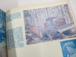 Metsäliiton viesti 1963 -sidottu vuosikerta, mm. koneellistumista, tuotantolaitoksia, moottorisahamainoksia, Kontio-Sisu AHT-51 ym.