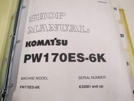 Komatsu PW170ES-6K Excavator Shop Manual serial nr K32001 and up -kaivinkoneen korjaamo-ohjekirja