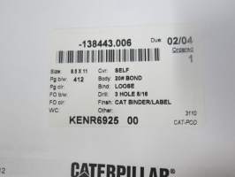 Caterpillar C0.5. C0.7, C1.1, C1.1, C1.6, C2.2 Industrial Engine Service Manual -huolto-ohjekirja